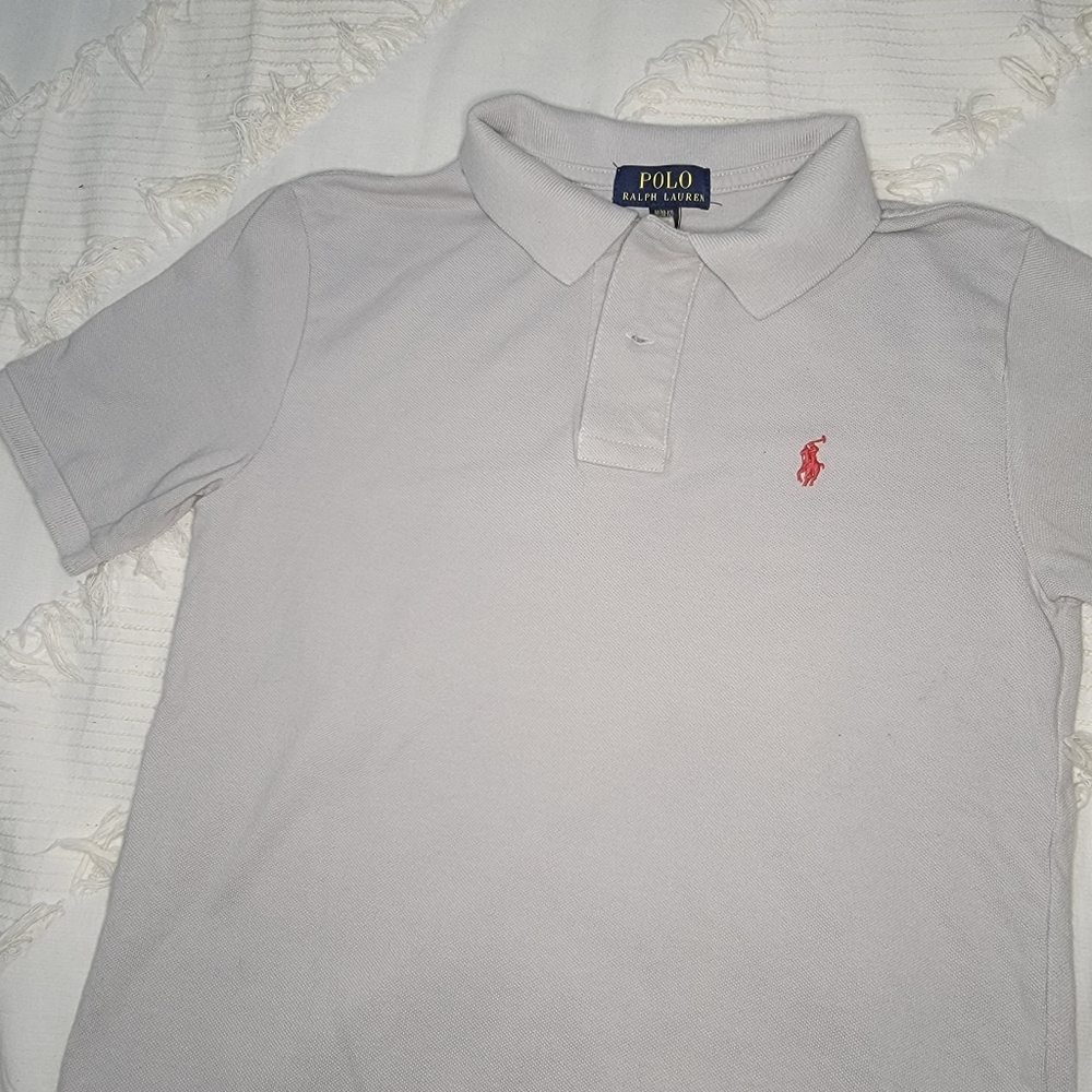 BOYS GRAY POLO BY RALPH LAUREN POLO SHIRT size 10-12